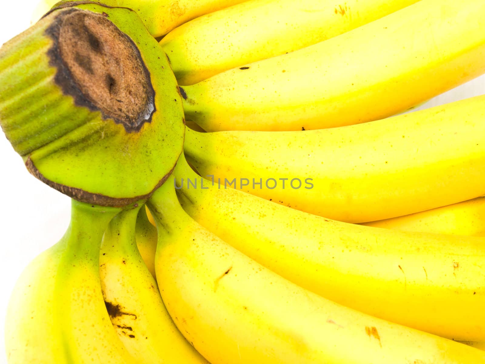 A bunch of ripe banansa isolated on white background