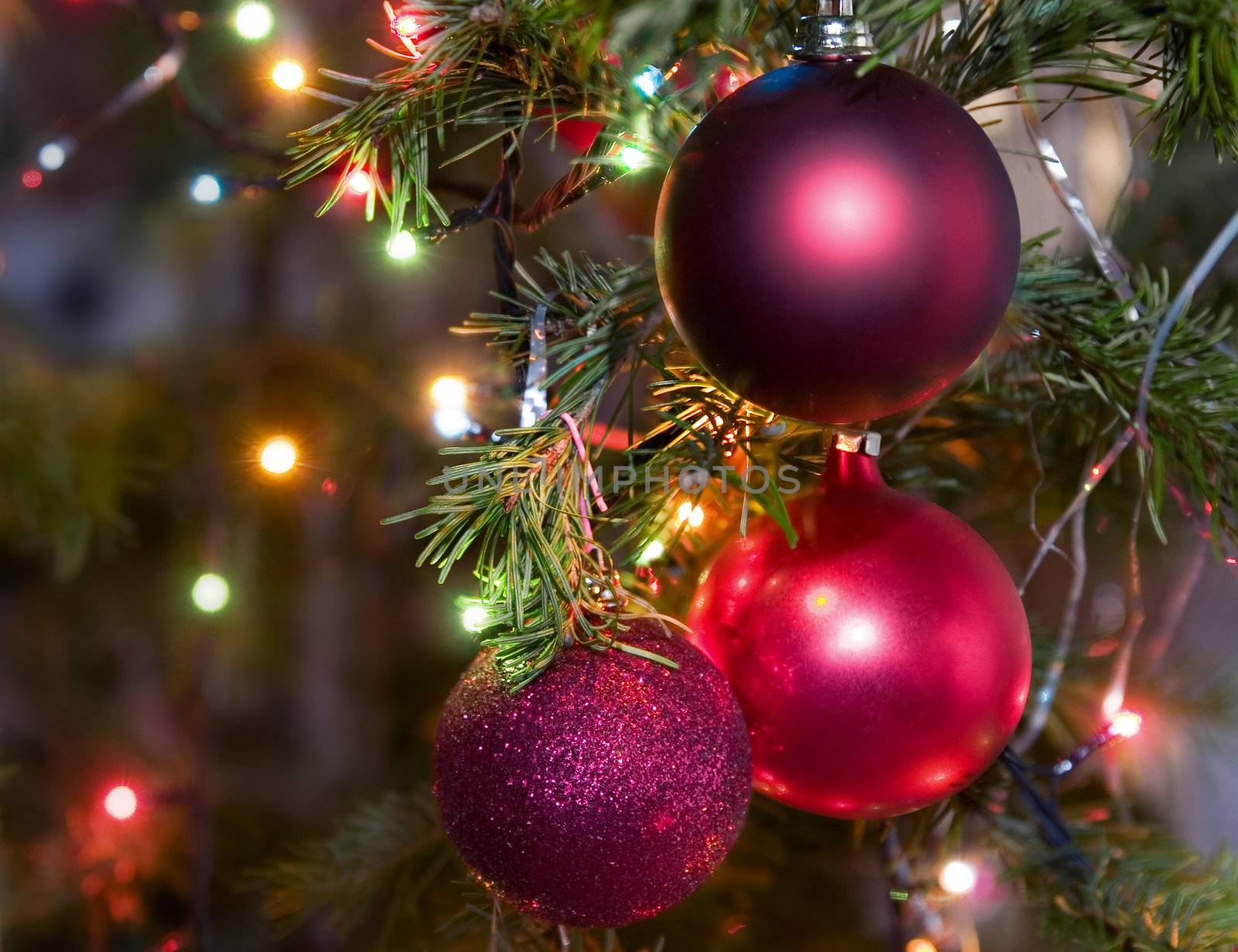 Christmas-tree decorations on a christmas fur-tree