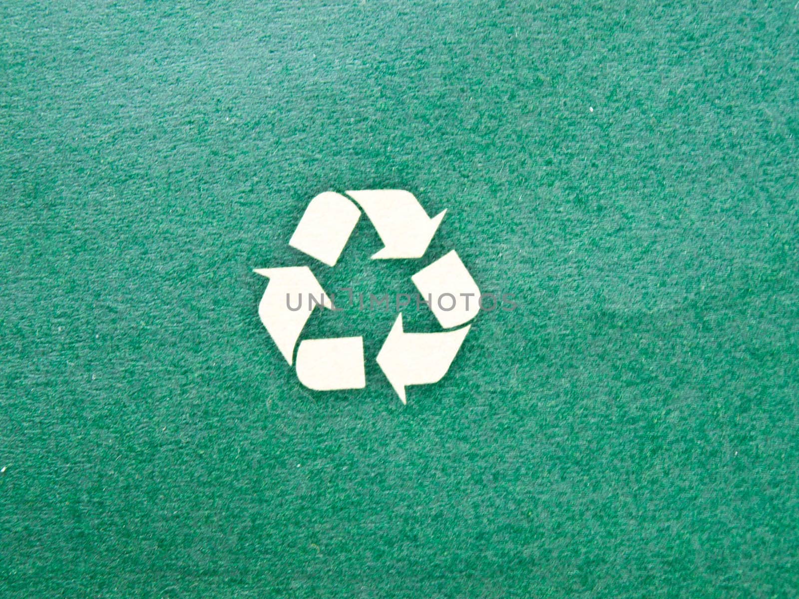 Arecycle sign on deep green paper