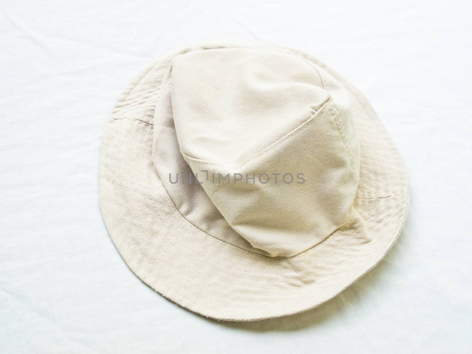 A light brown hat isolated on white background