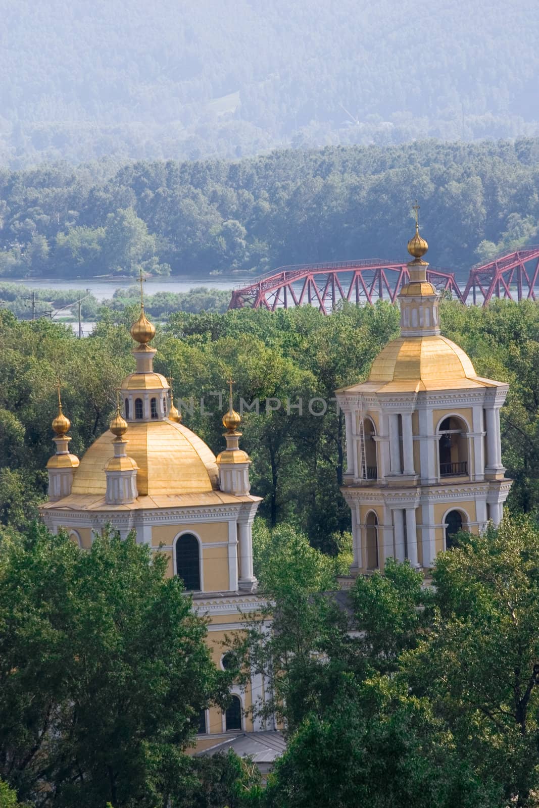 Domes of church beried in verdure