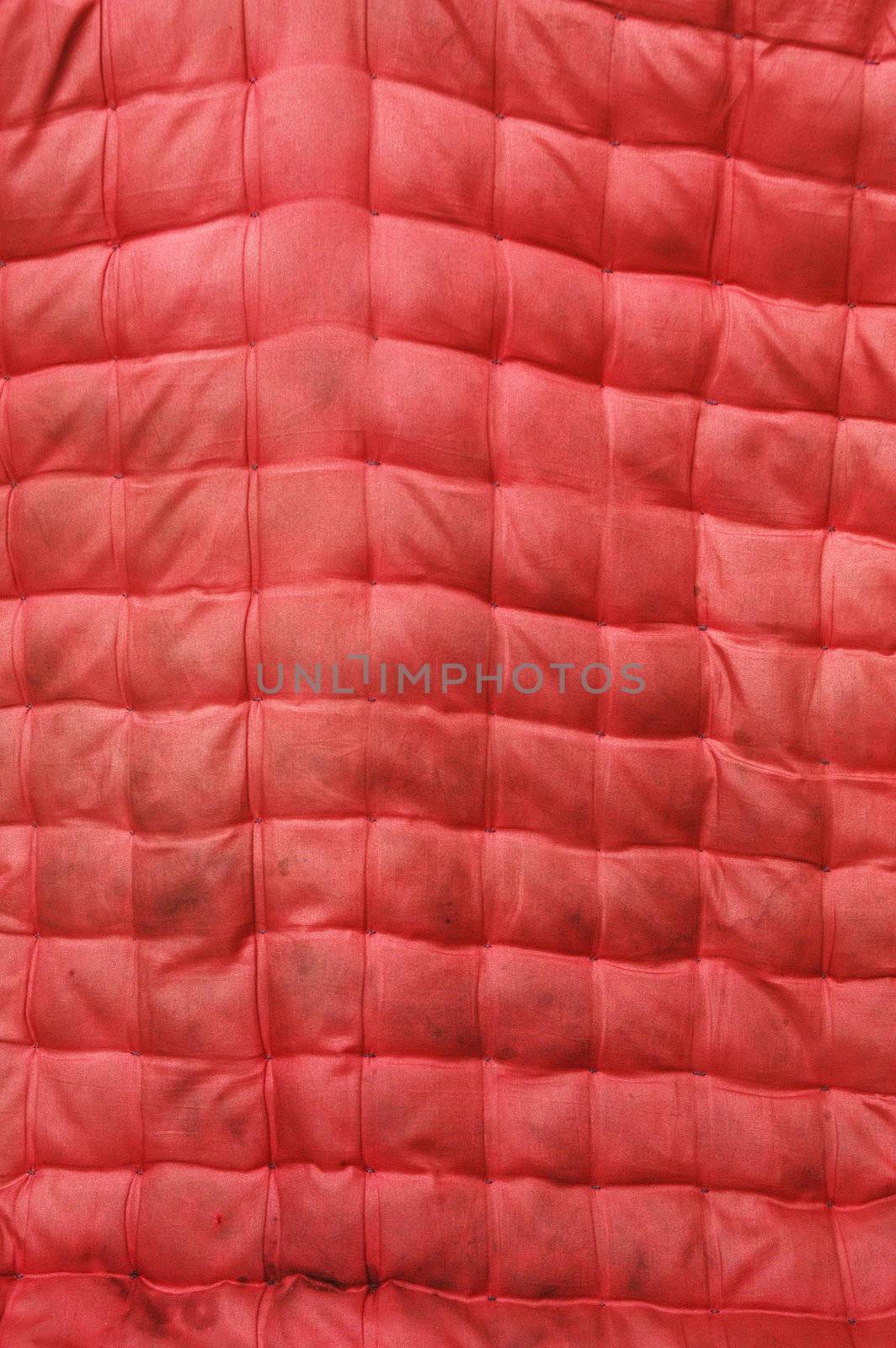 texture of the red old mattress