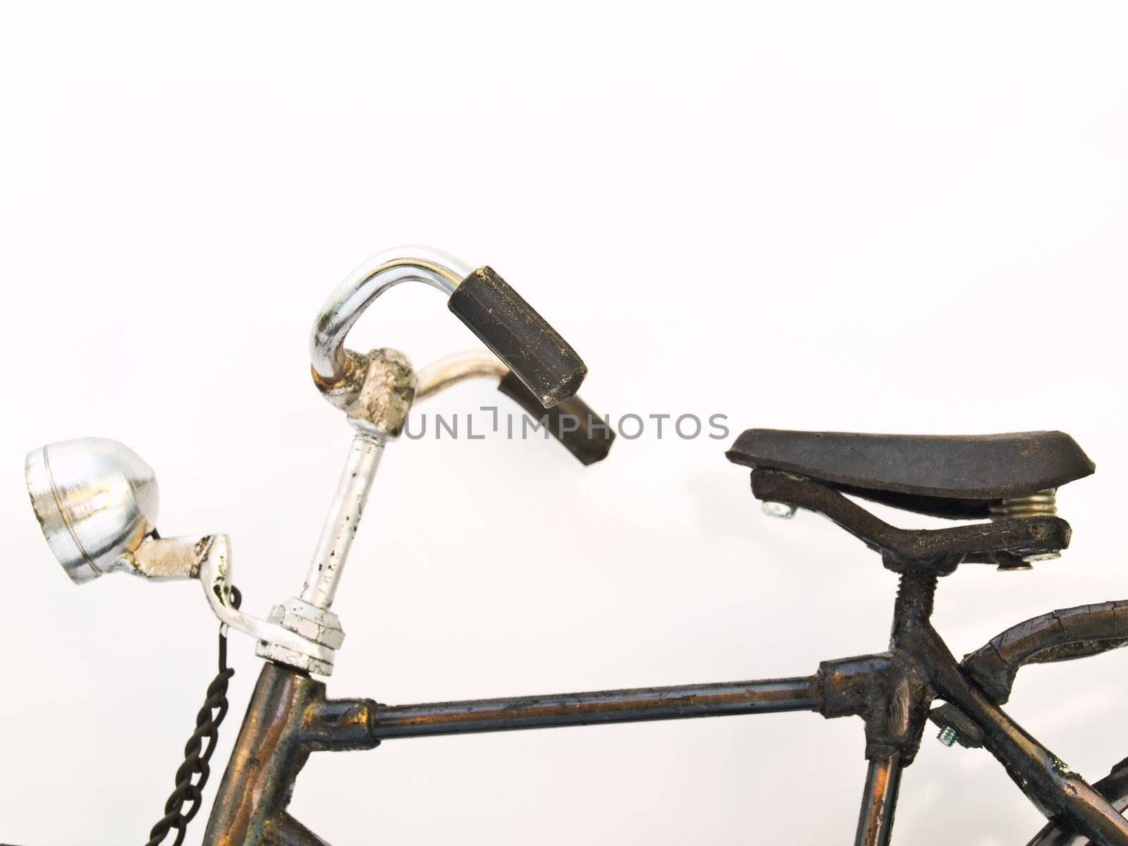 An Iron bicycle model isolated on white background by gururugu
