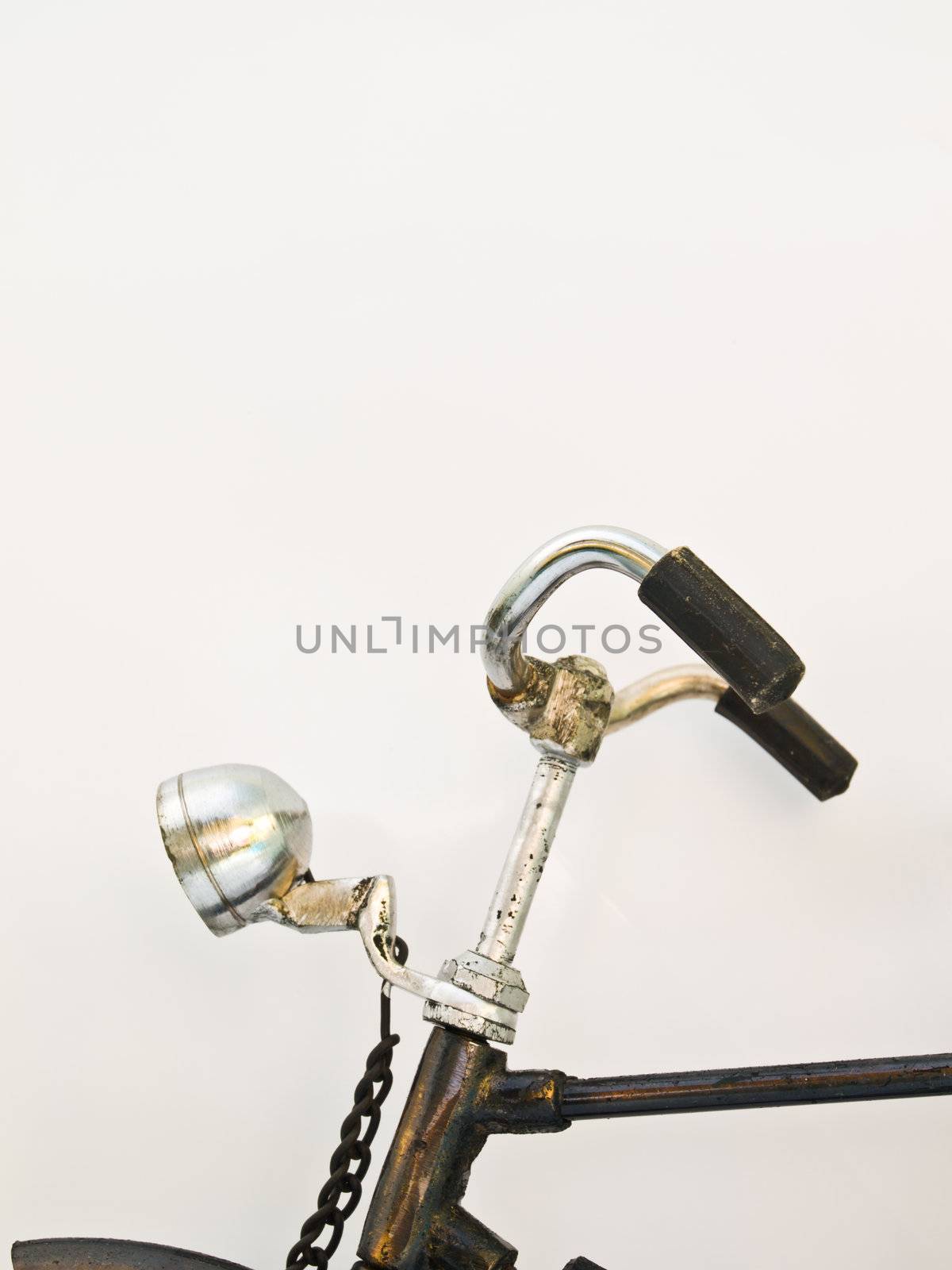 An Iron bicycle model isolated on white background by gururugu