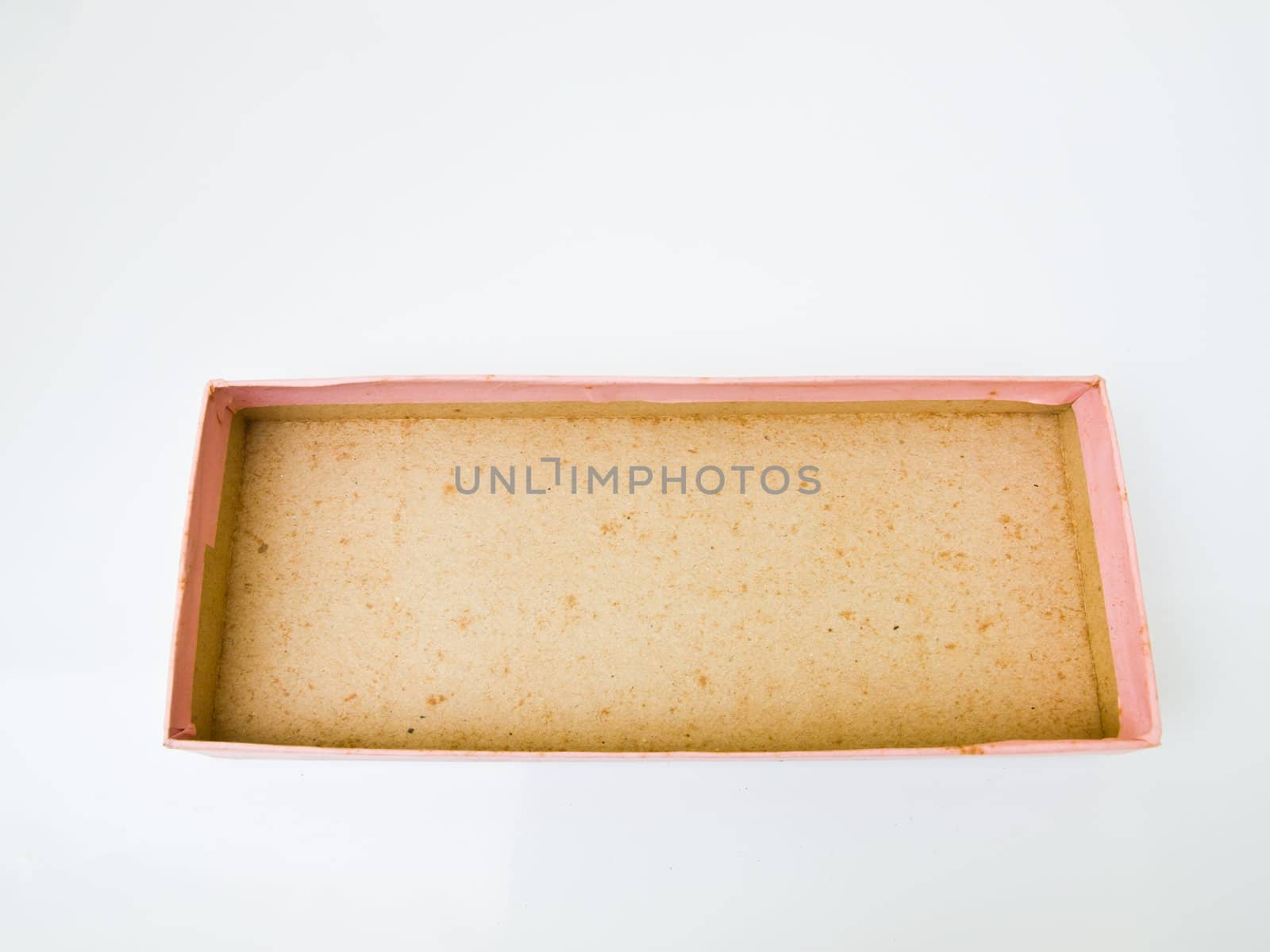 Old paper box isolated on white background by gururugu