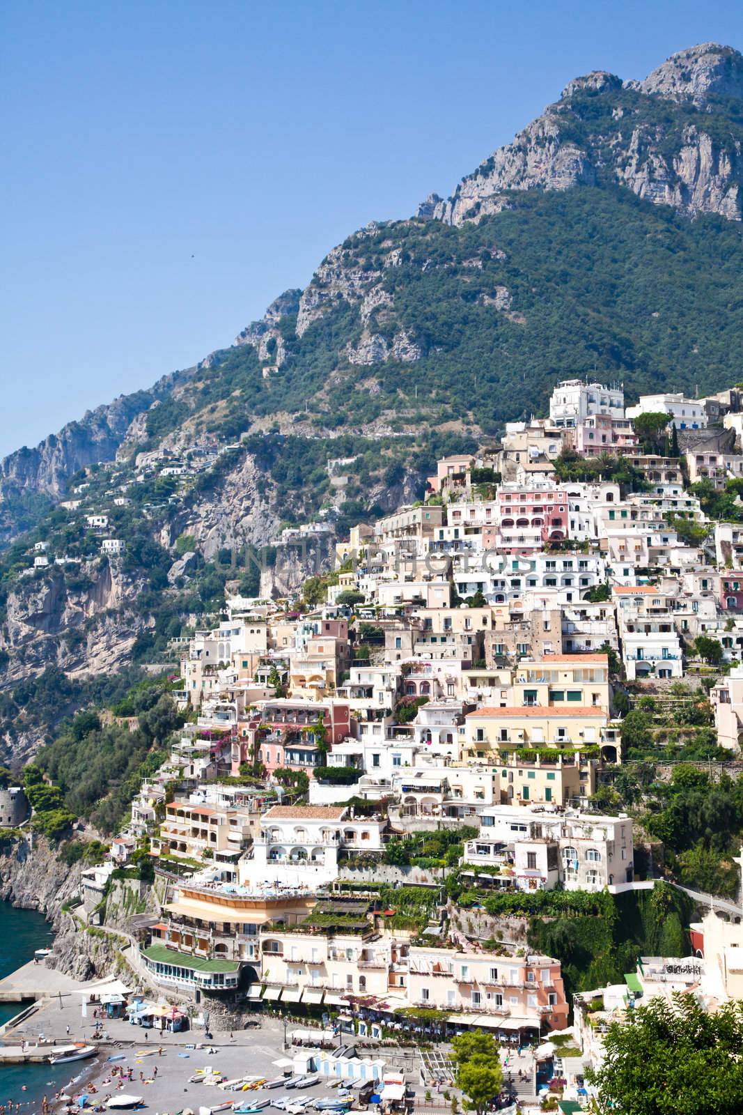 Positano is a village and comune on the Amalfi Coast (Costiera Amalfitana), in Campania, Italy.