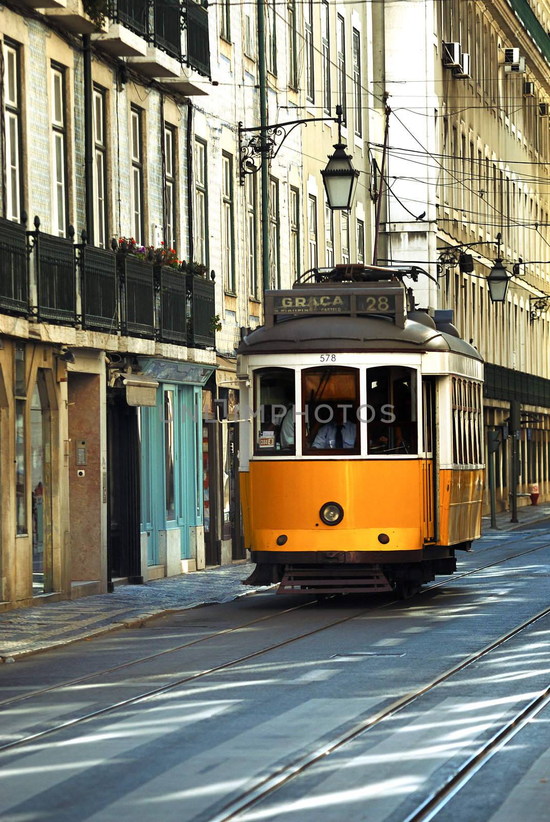 Vintage Trams such as these two are a common site in the Portuguese Capital of Lisbon - Portugal