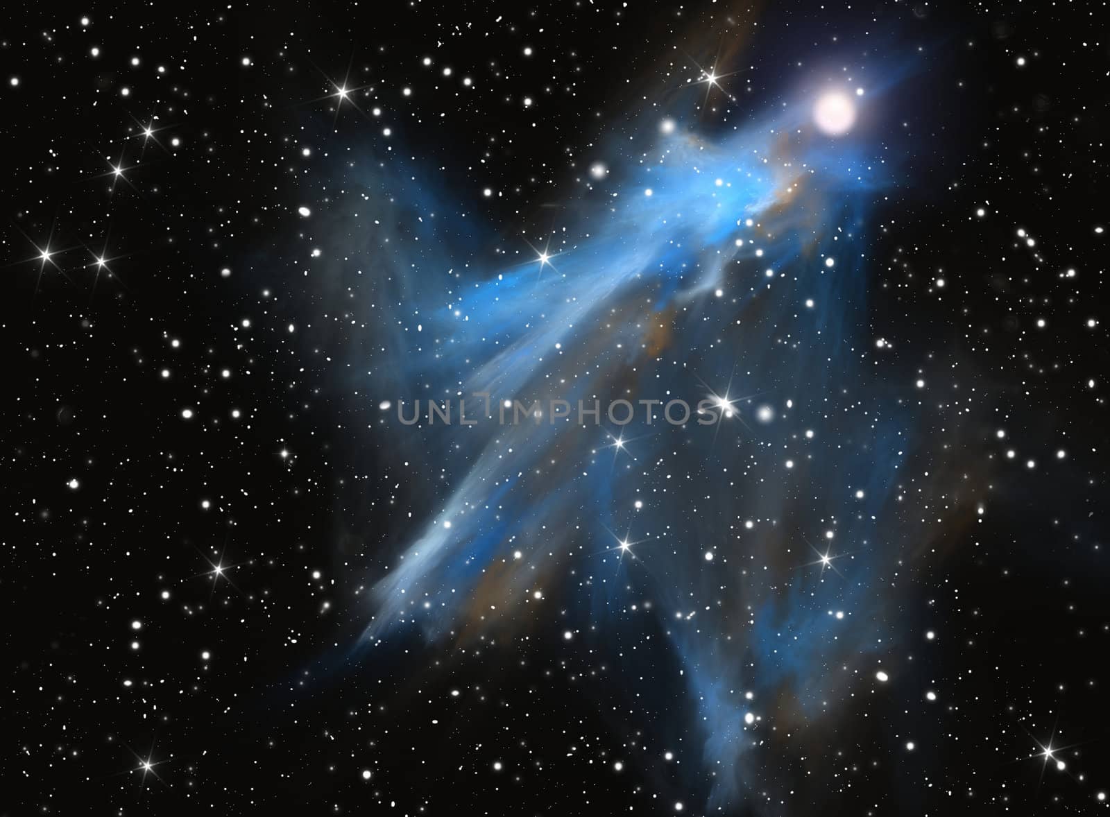 Blue space nebula