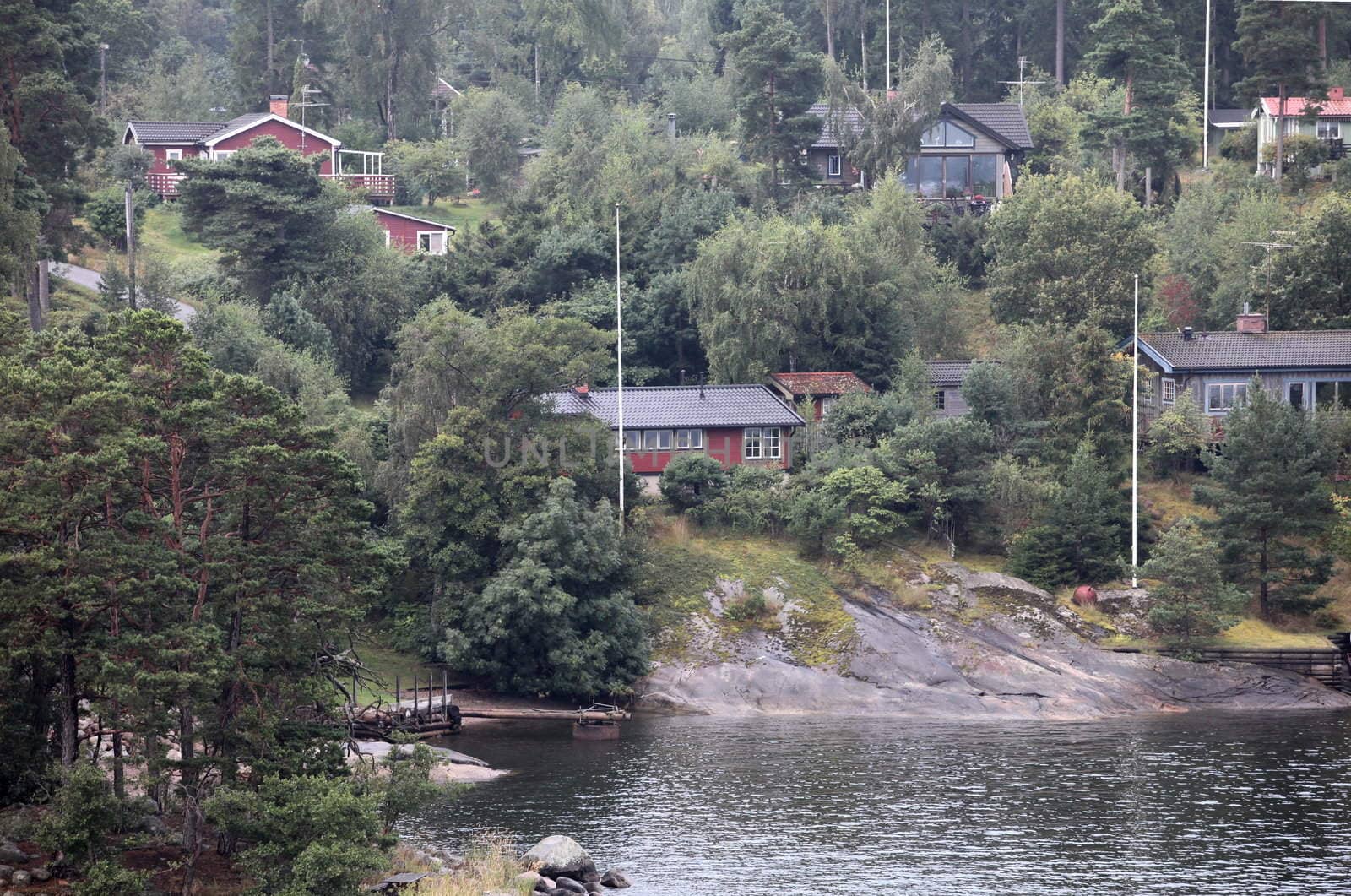 scenic view of the houses on the seafront