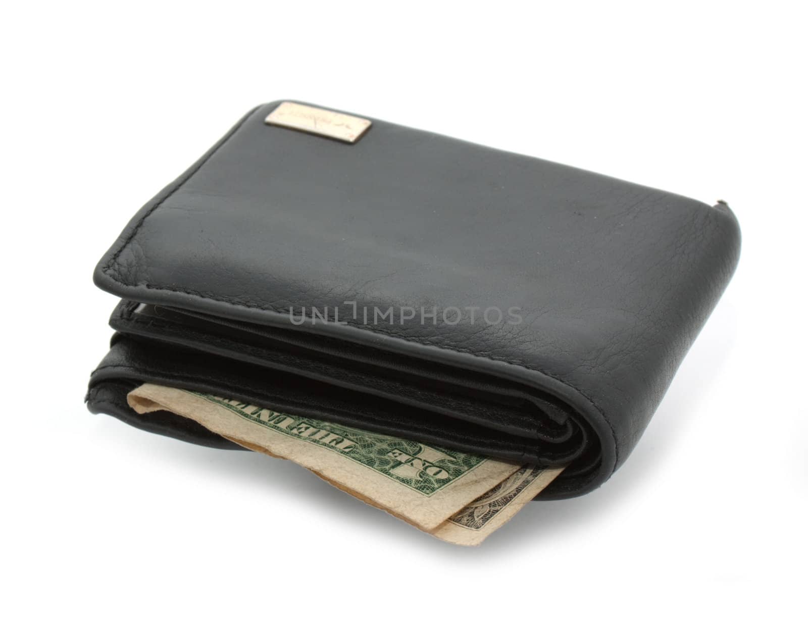 Leather purse with dollar inside by vtorous