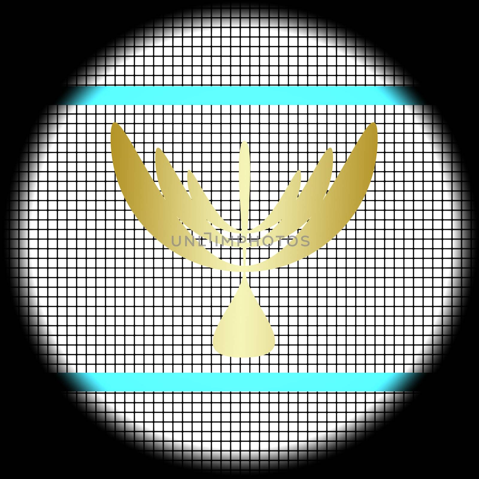 Menorah Icon on Checkered Background