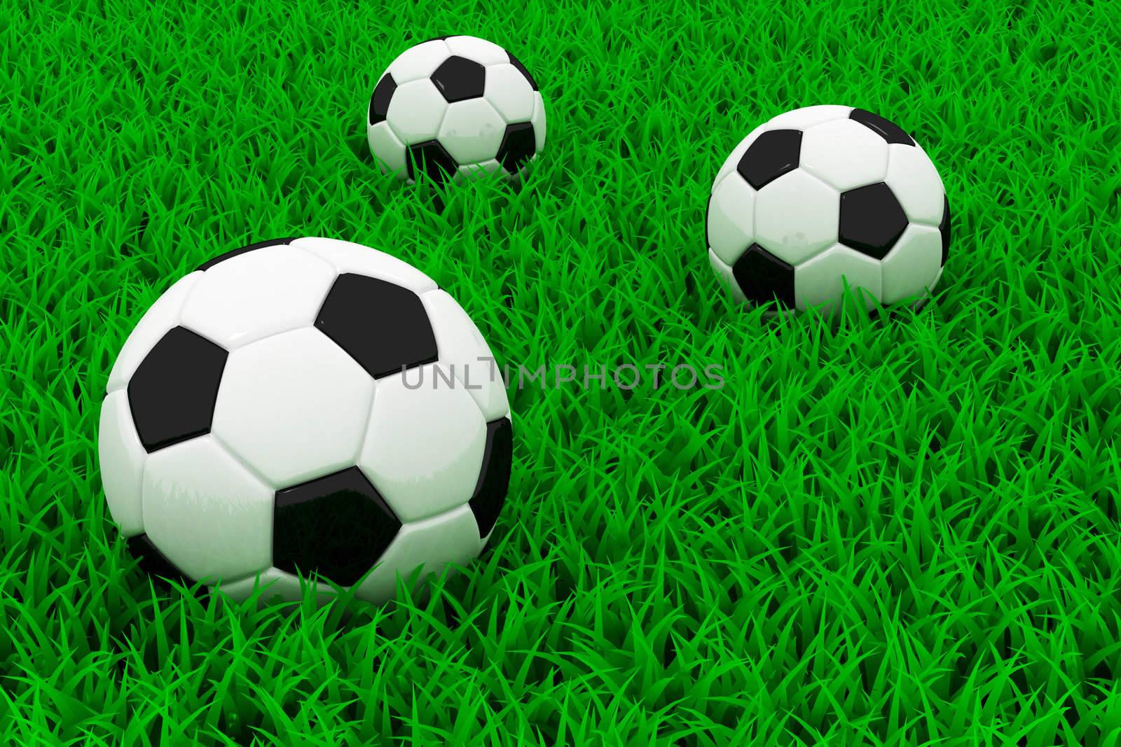 black and white football on green grass