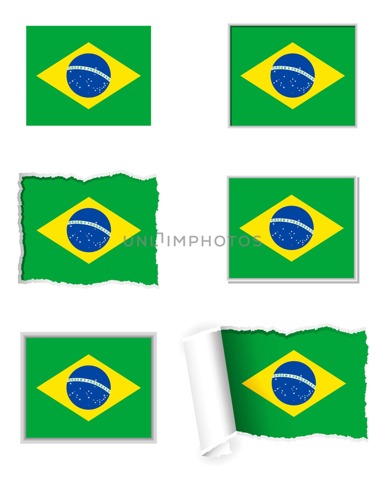 Brazil flag set by rbiedermann