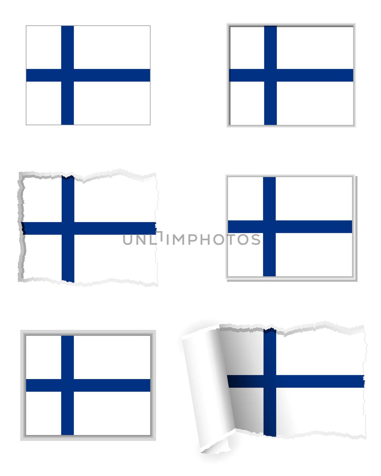 Finland flag set by rbiedermann