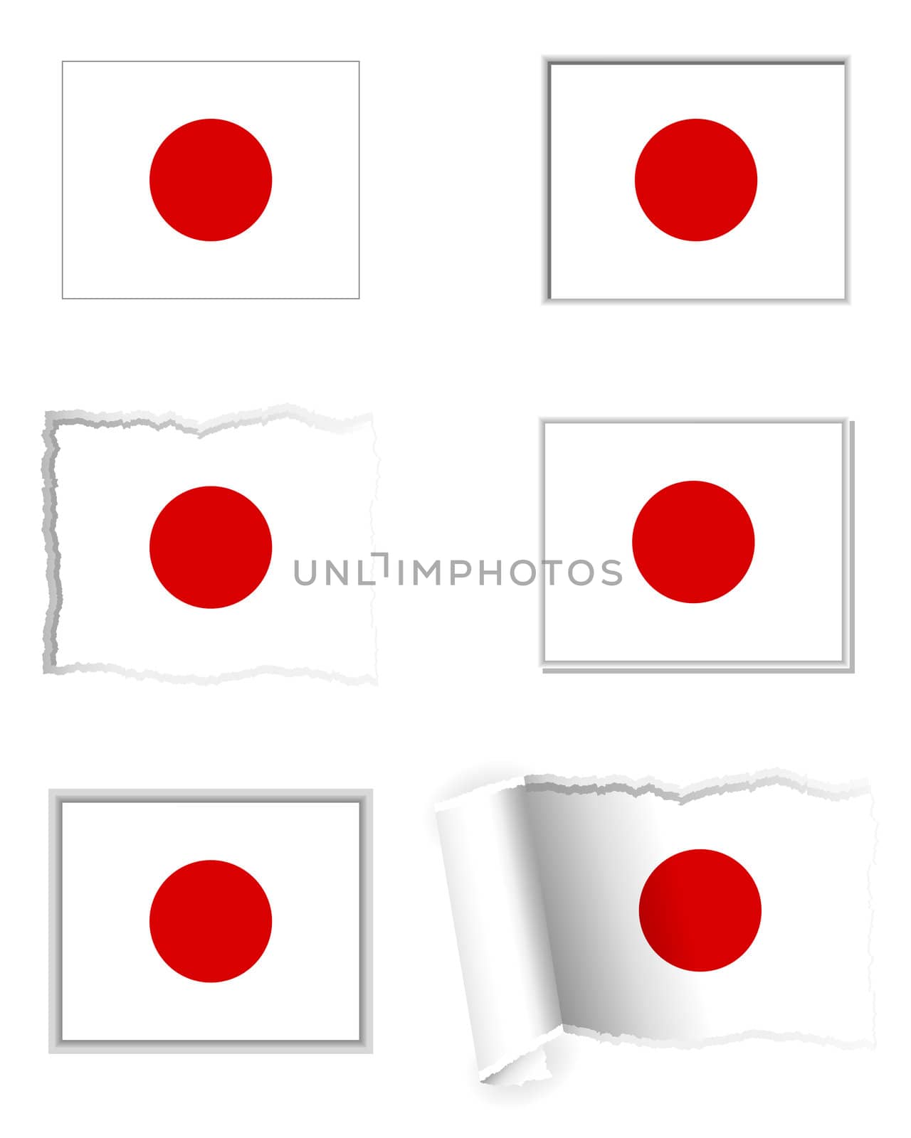 Japan flag set