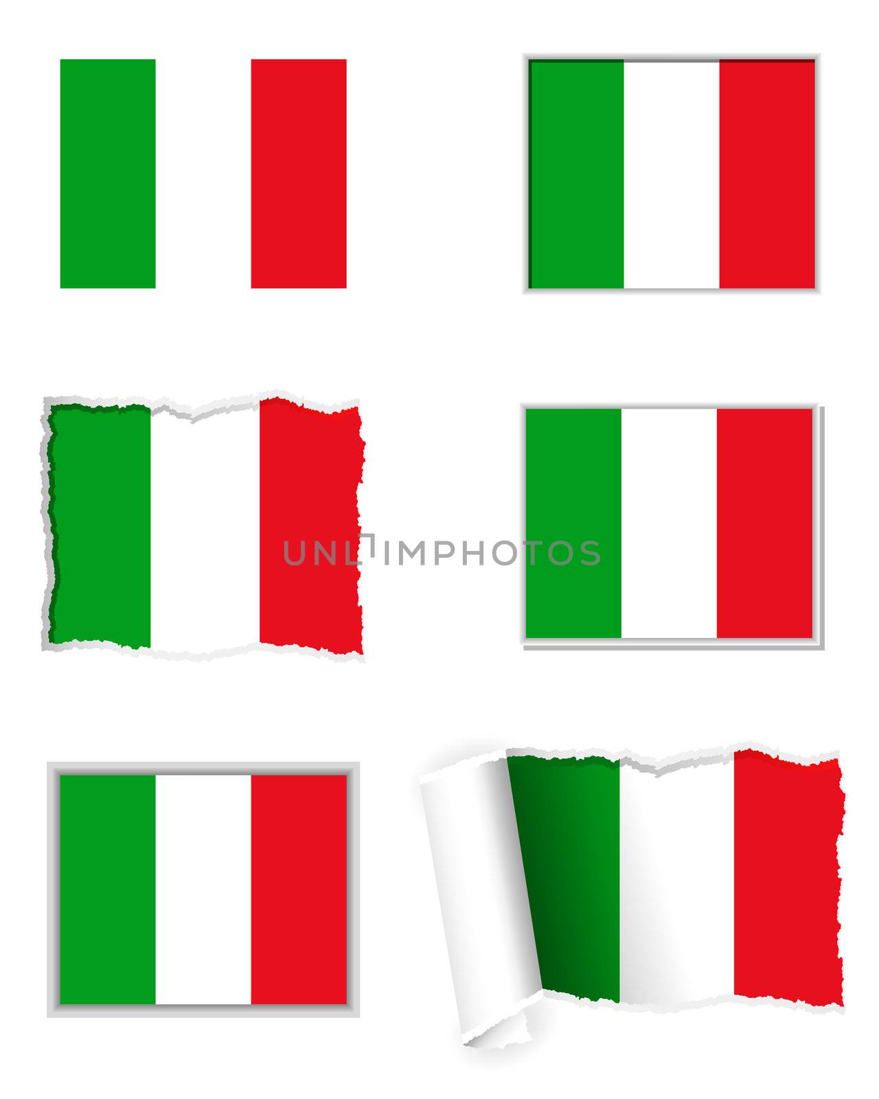 Italy flag set by rbiedermann