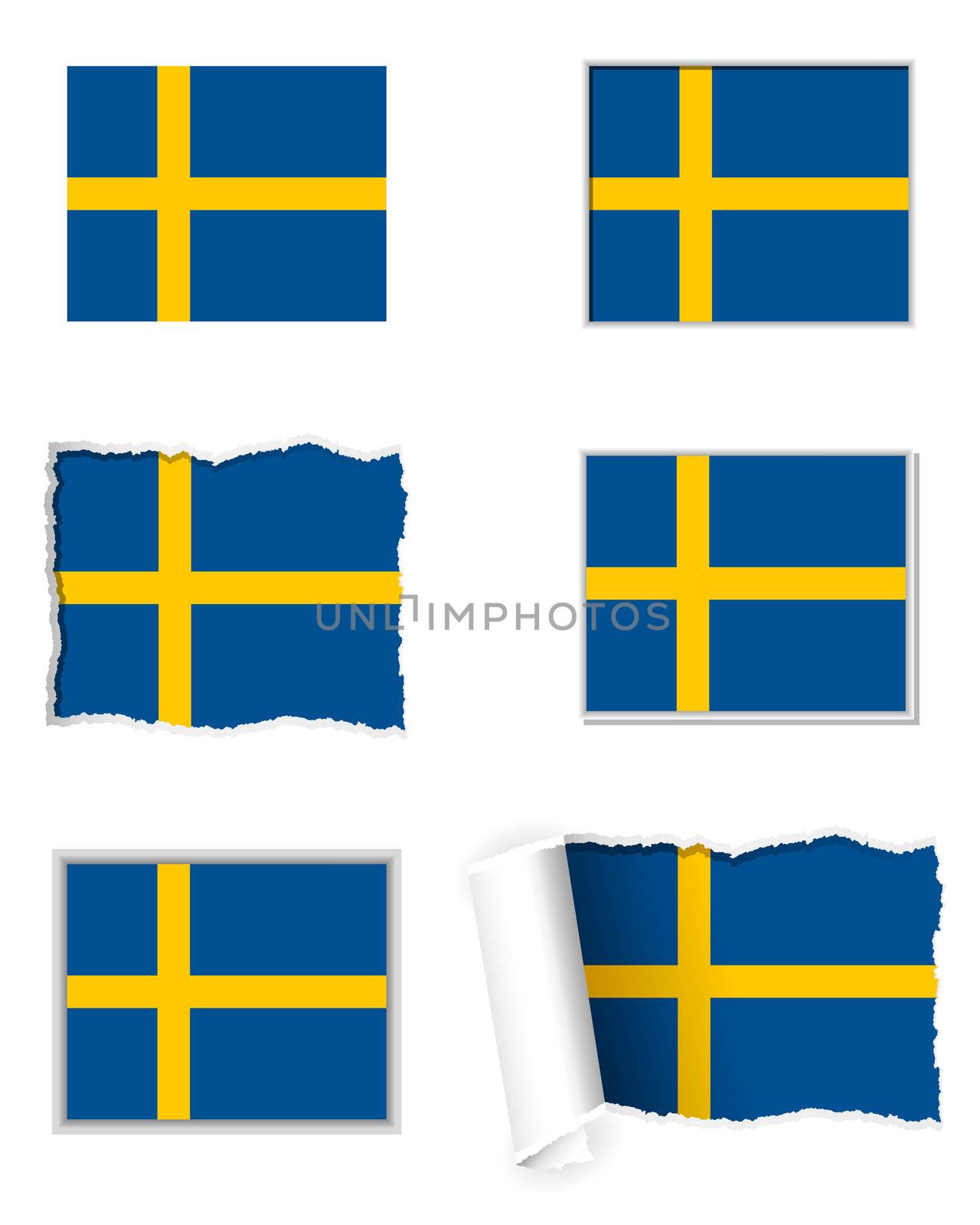 Sweden flag set by rbiedermann