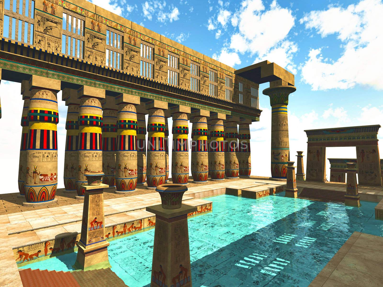 Egyptian swimming pool by andromeda13