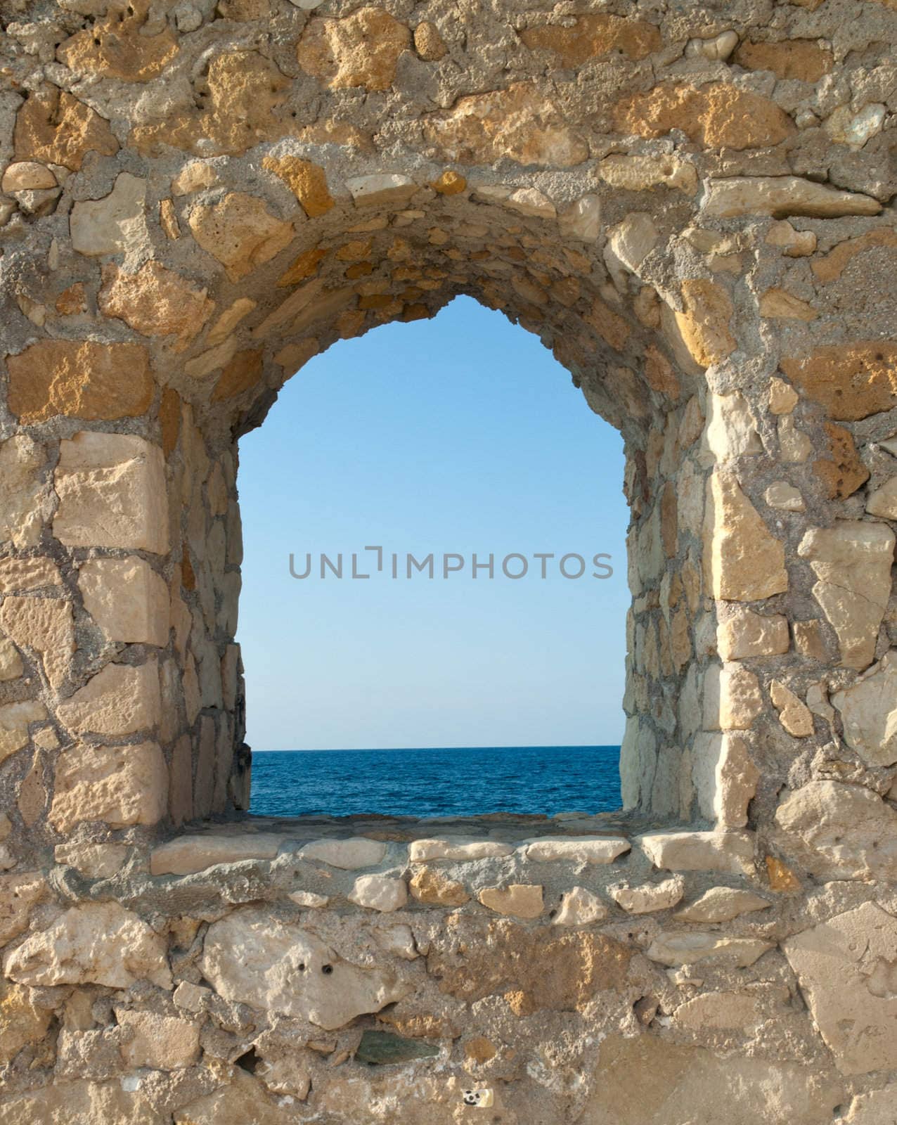 View on the sea from fortress window