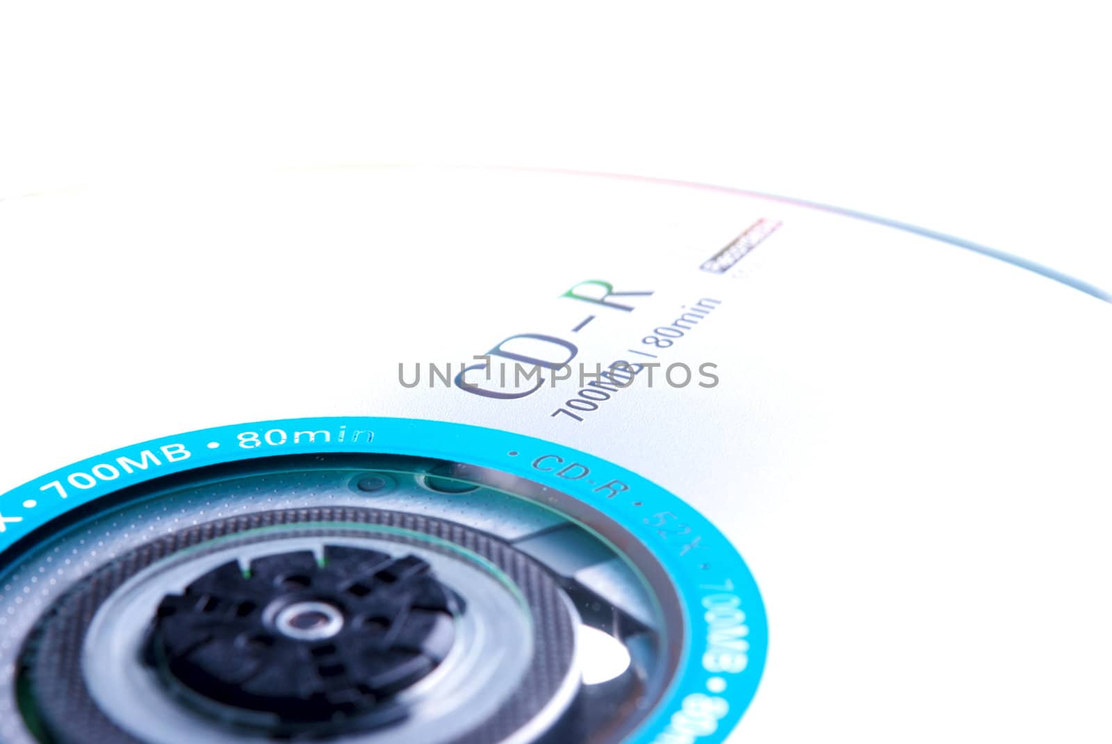 CD disc in CDROM. White background