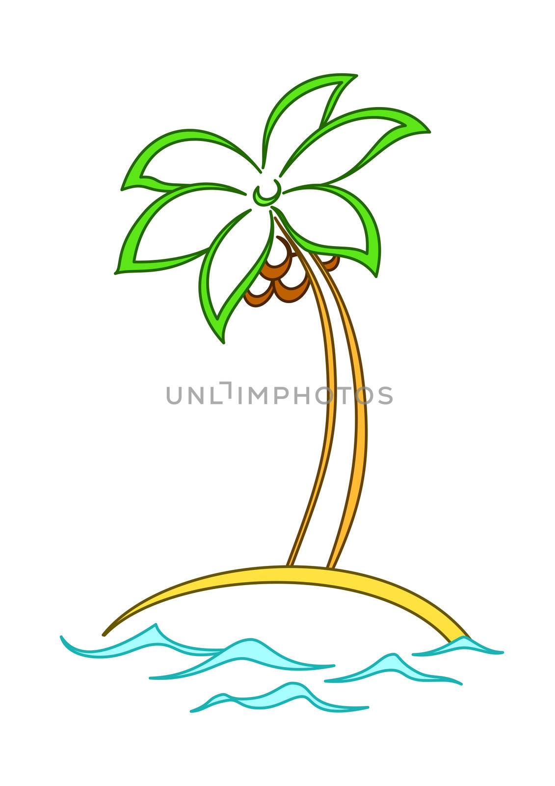 Island with a palm by alexcoolok