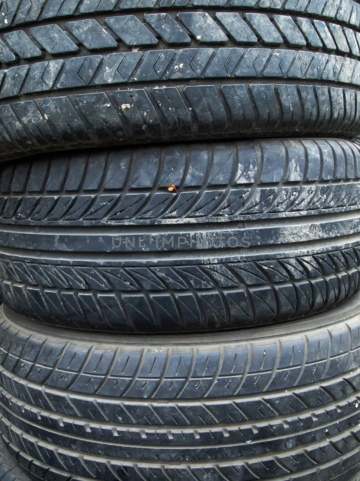 Texture of old three tire layer