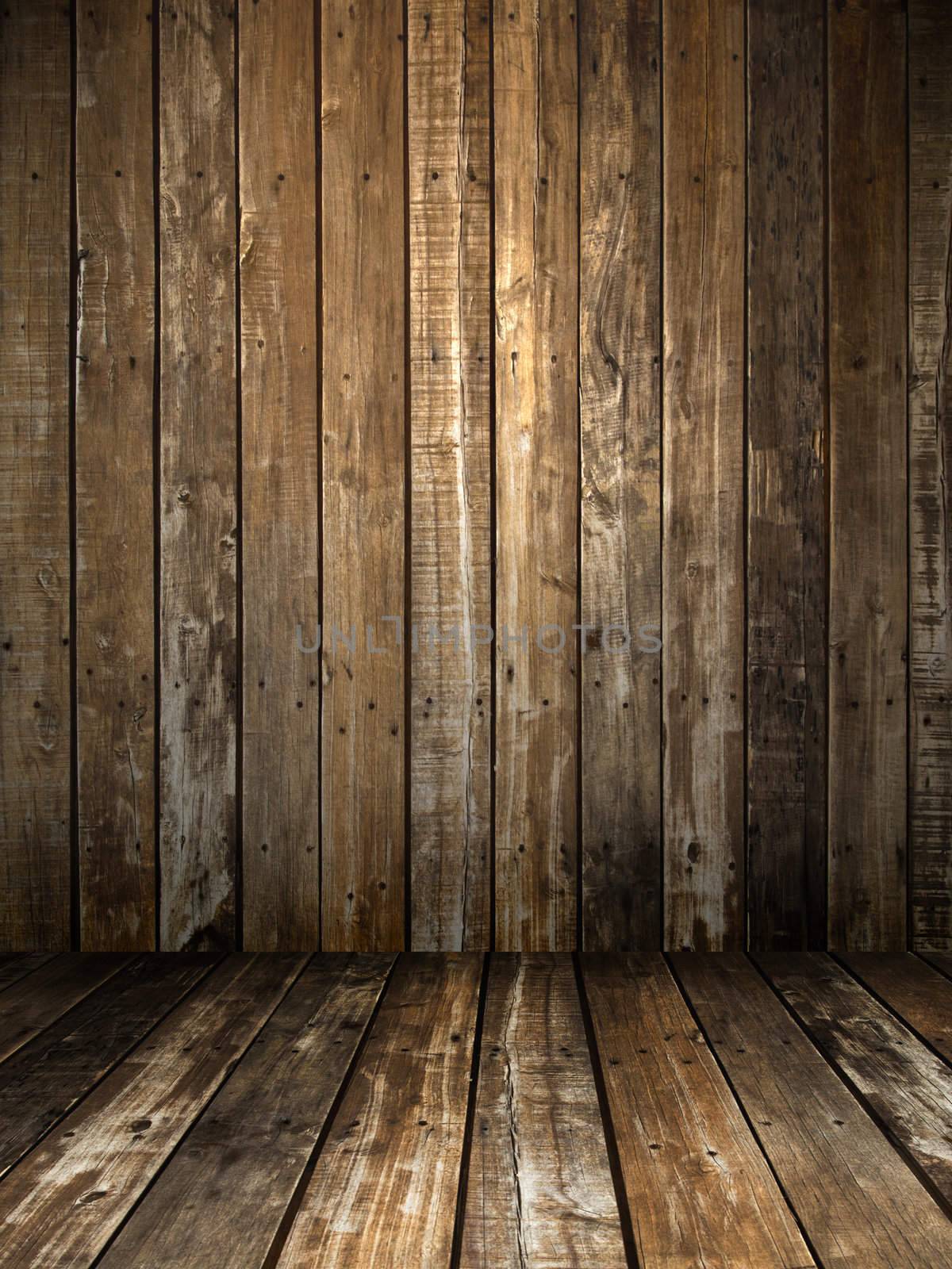 Grunge wooden room by nuttakit