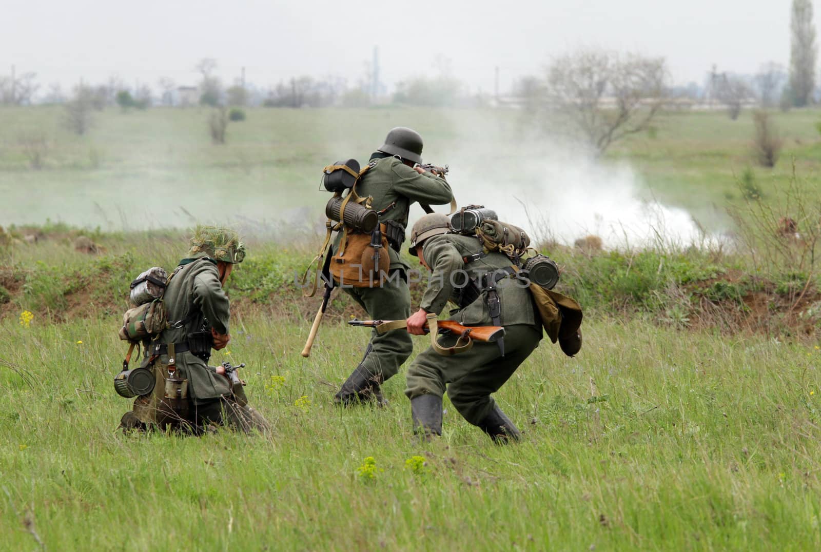 German soldiers of WW2 at the combat