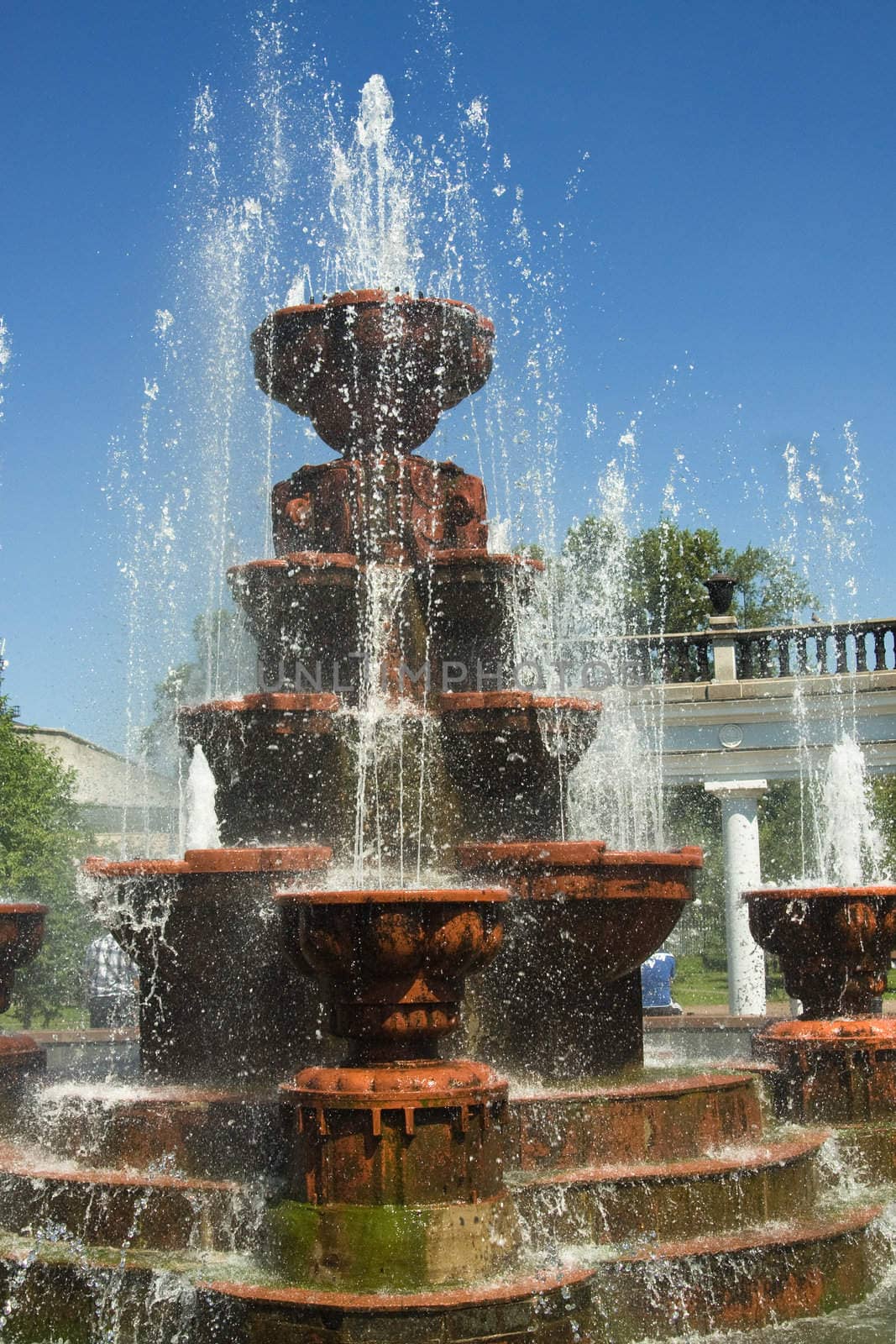 Beautiful fountain in city park