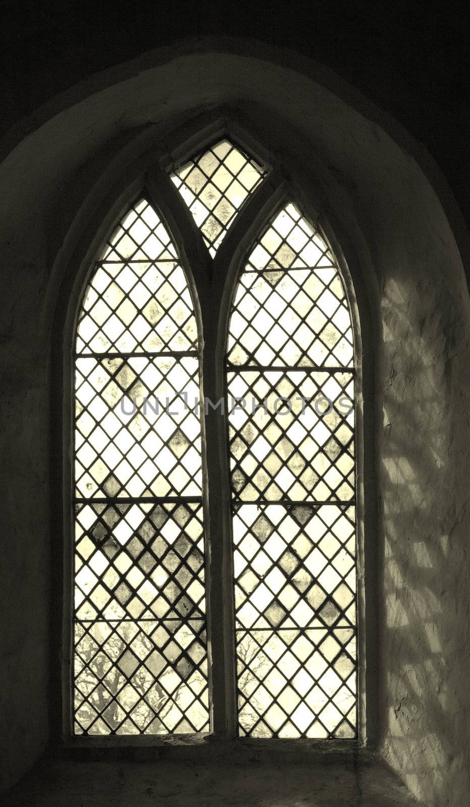 Window in Chetwode Parish Church (former Abbey) in Buckinghamshire, England