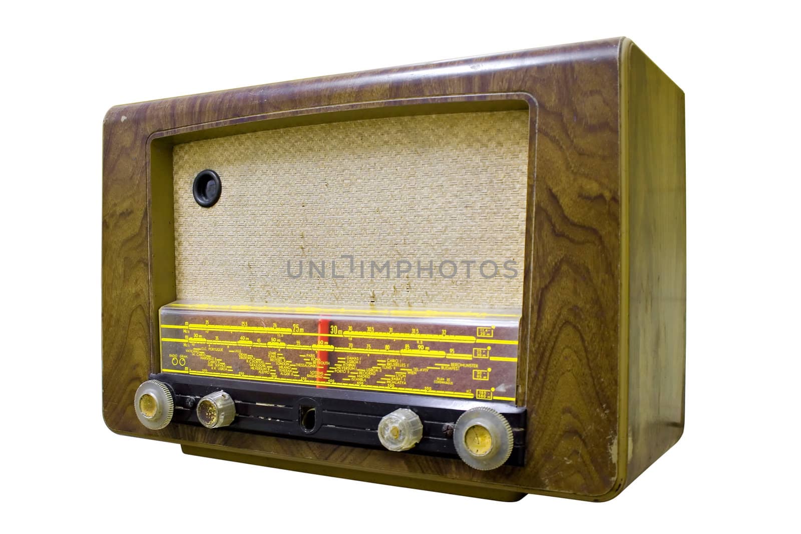 Old Vintage Radio isolated on white