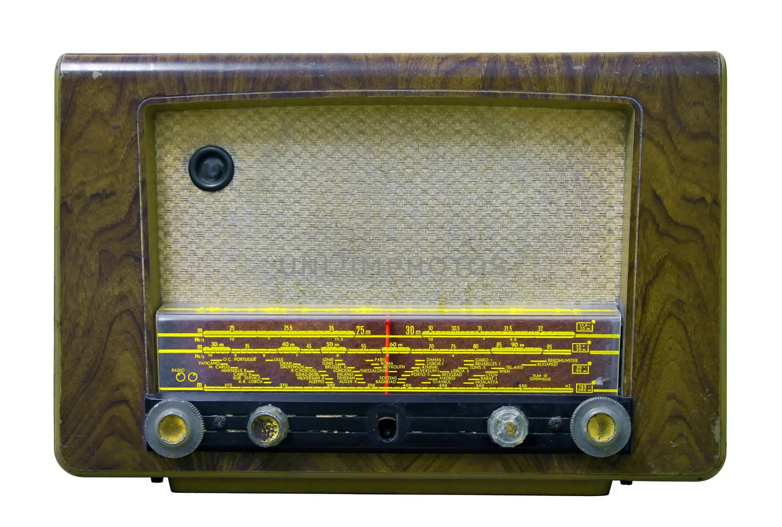 Old Vintage Radio isolated on white
