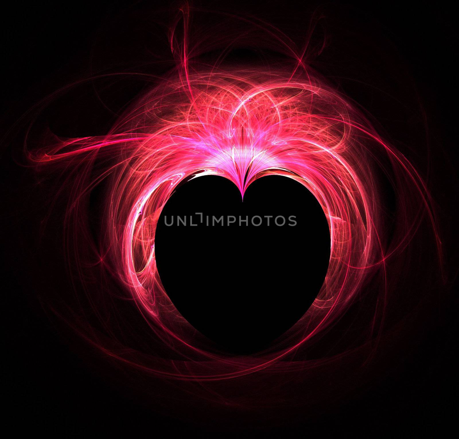 red fractal heart over black