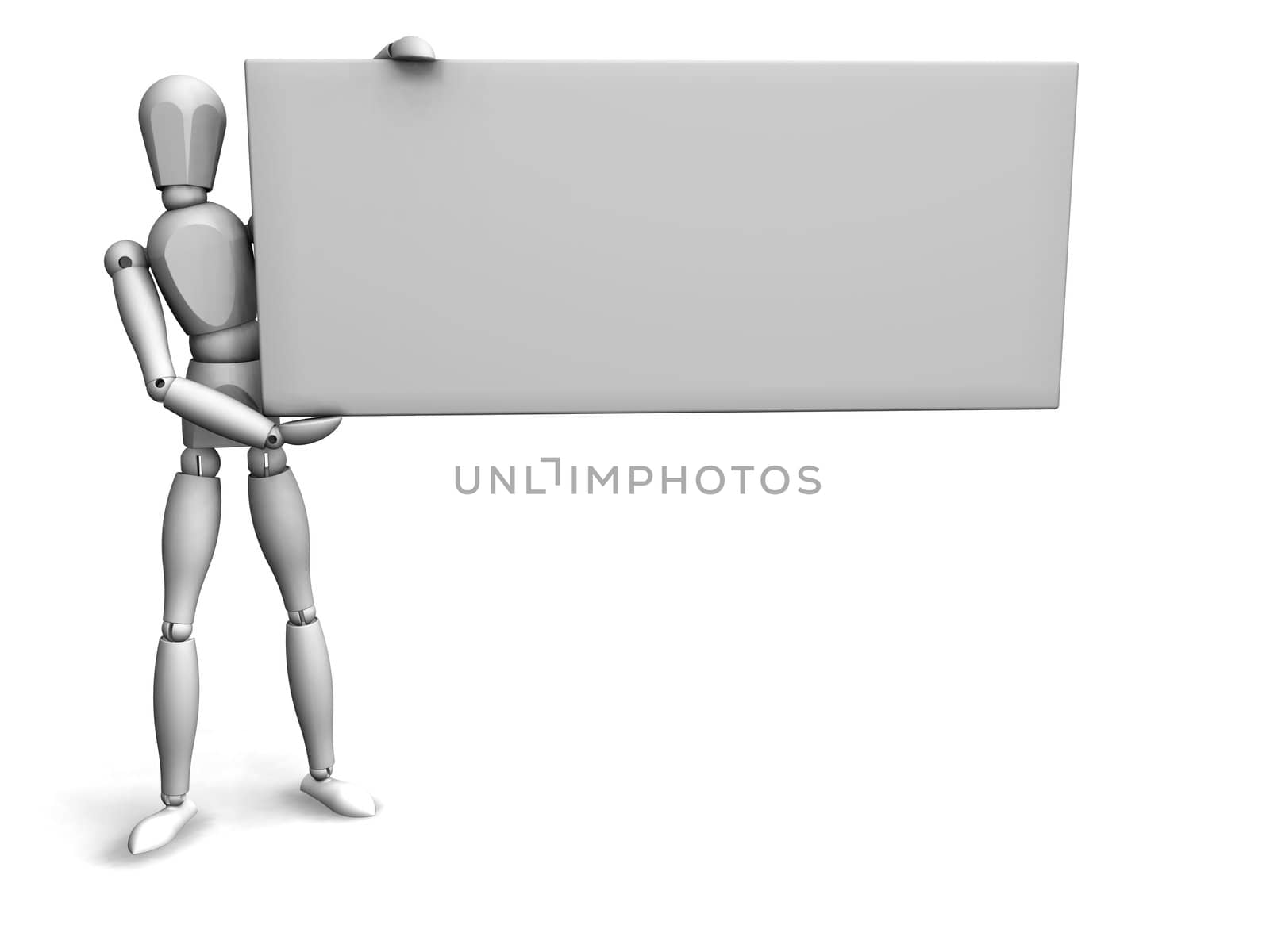 man holding a blanc board by kjpargeter