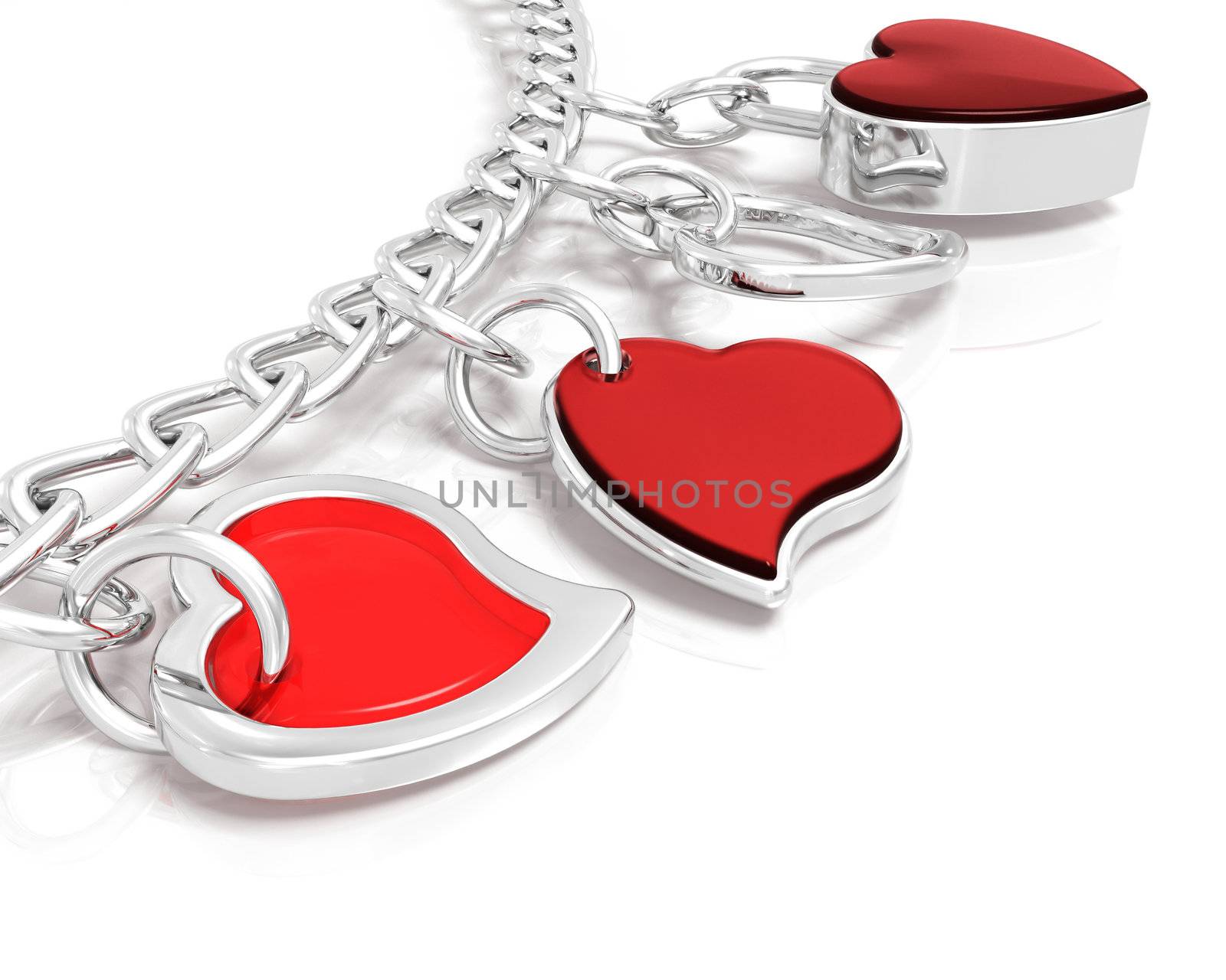 3D render of a heart bracelet