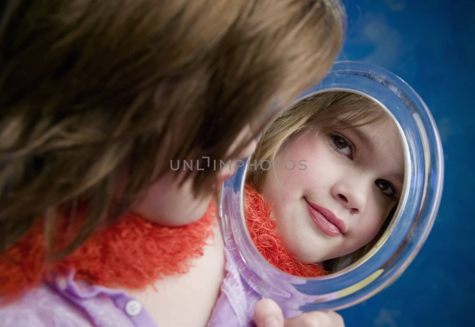 Little Girl Looking a Mirror by Creatista