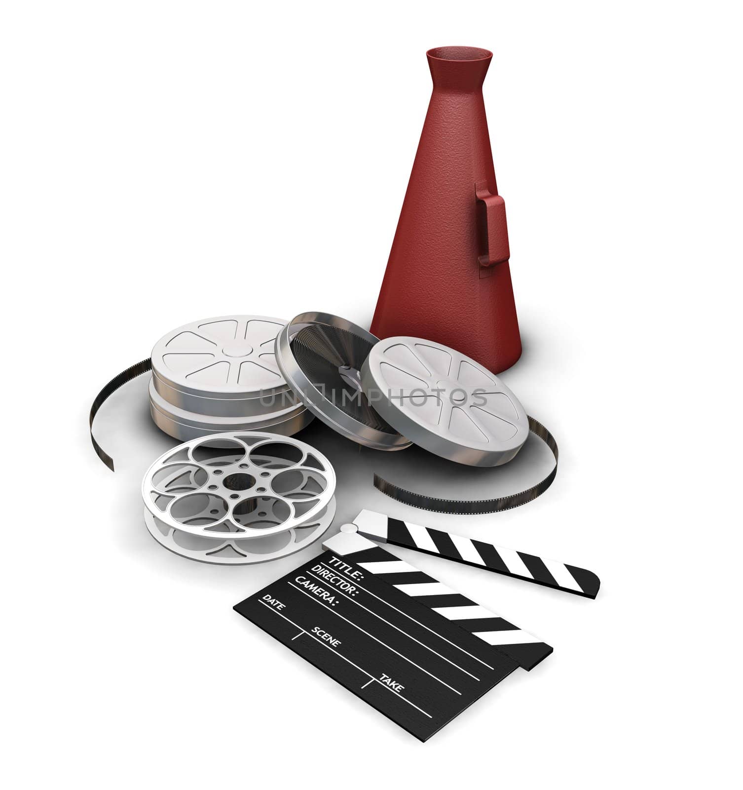 3D render of movie items