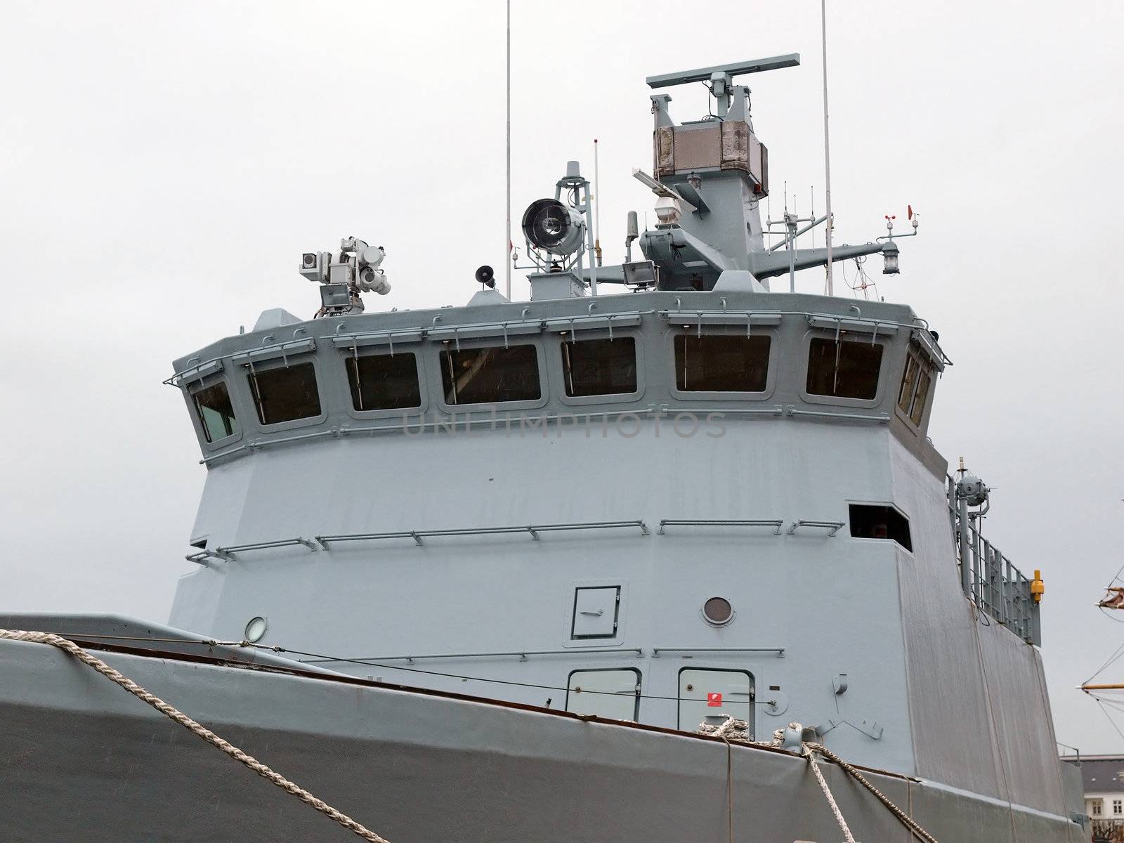 Close details of a Navy Frigate Warship