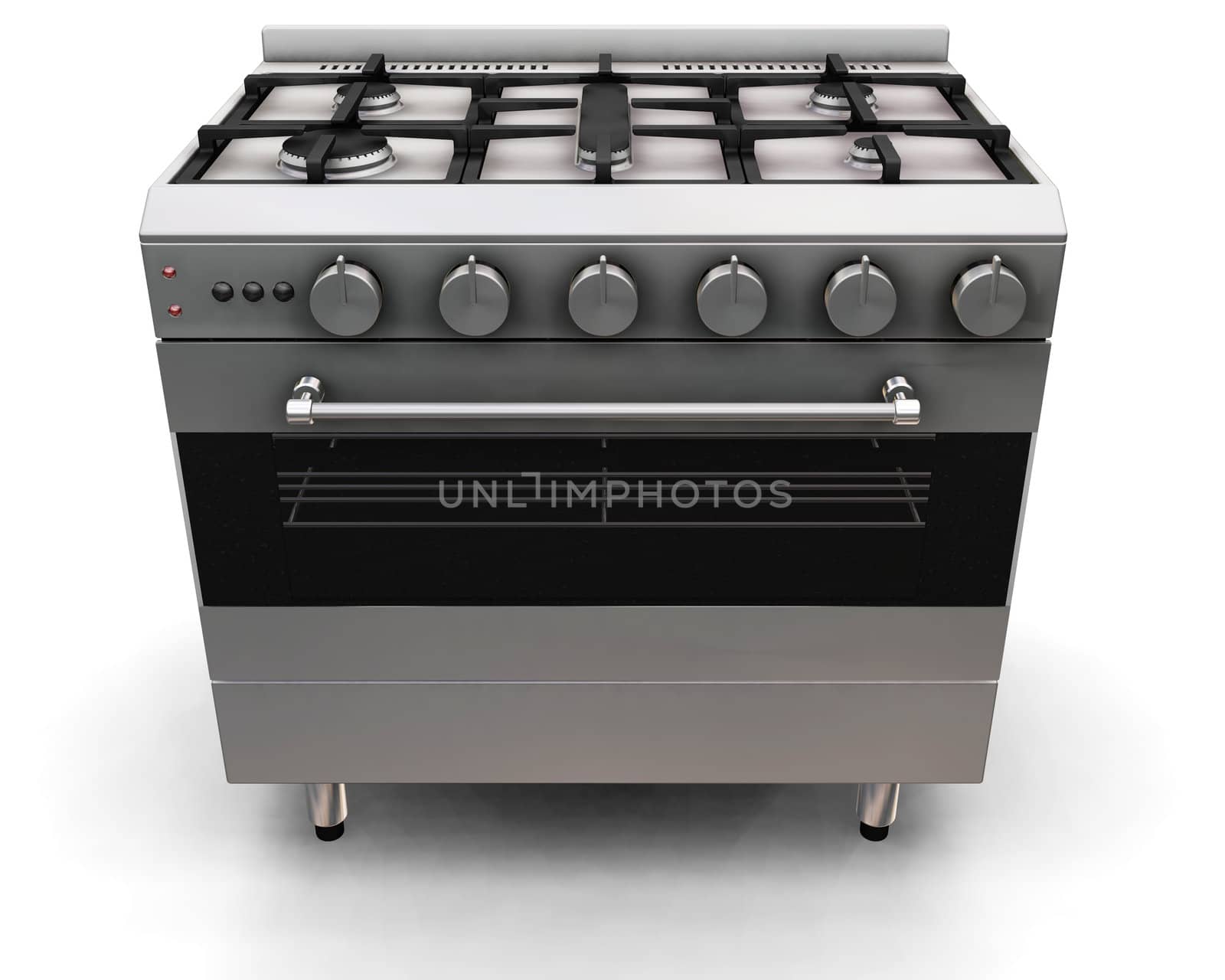 3D render of an oven on a white background