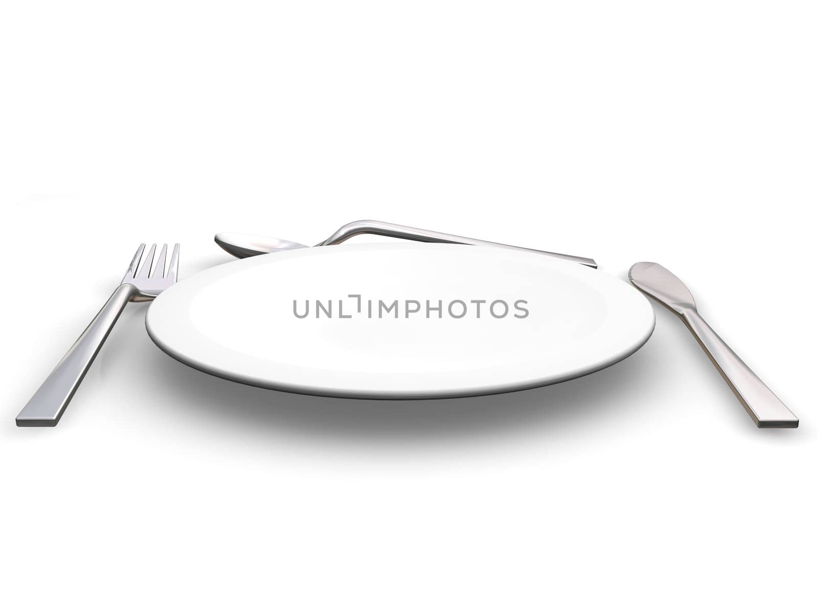 3D render of a place setting