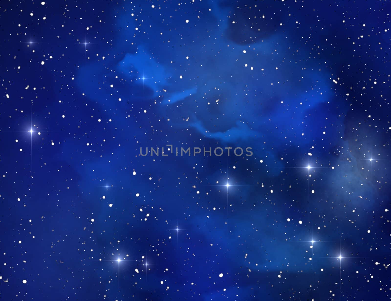 Blue space nebula ( abstract background )
