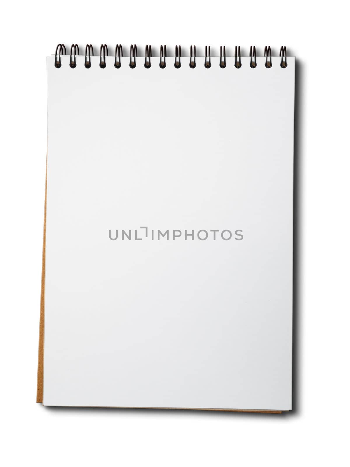 Blank one face white paper notebook vertical