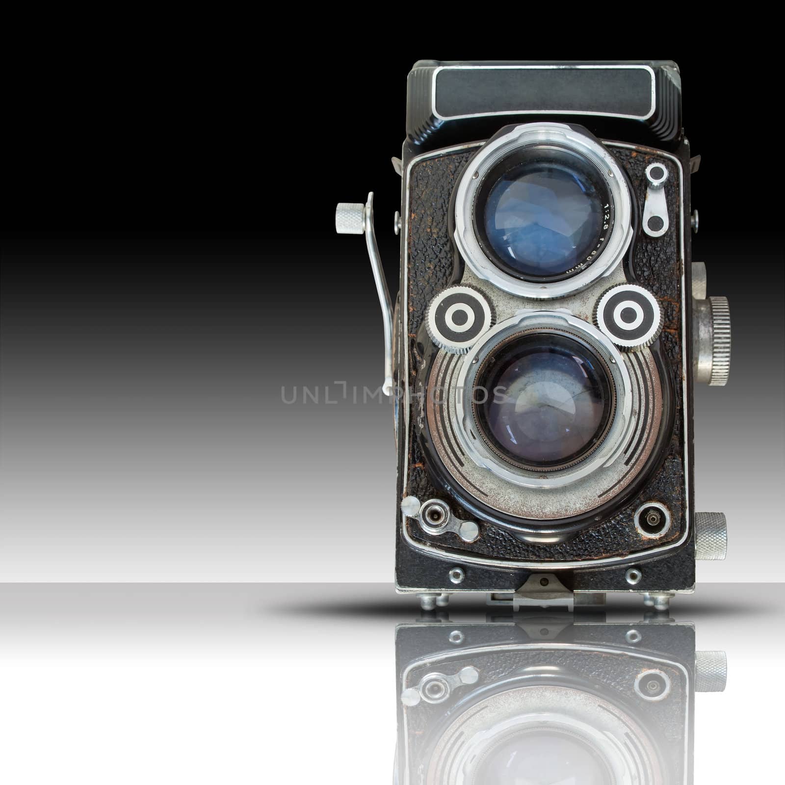 Fornt of Old twin lens reflect camera by nuttakit