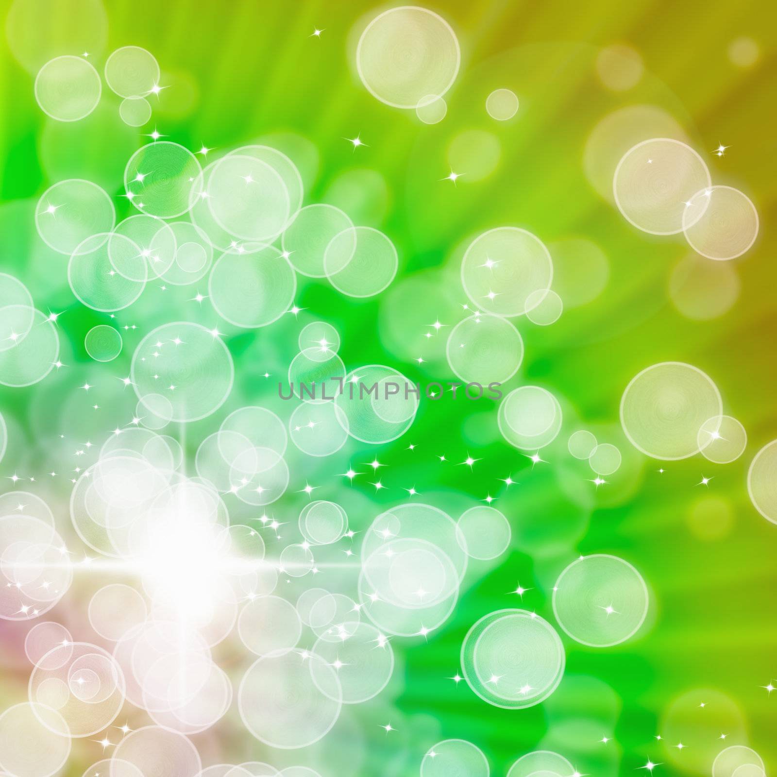 Abstract of Green Aura White bokeh for web page background