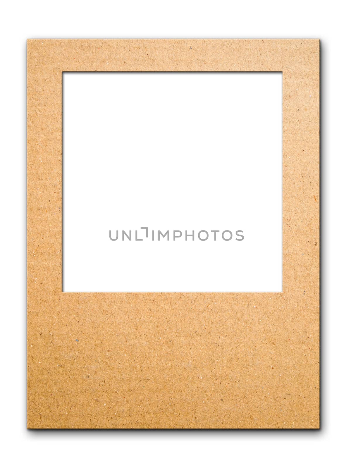 Brown paper card board photo frame for web background