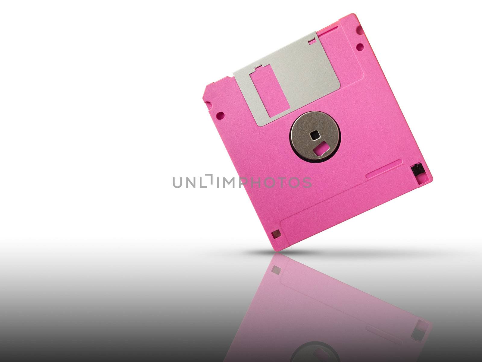 Pink floppy disk by nuttakit