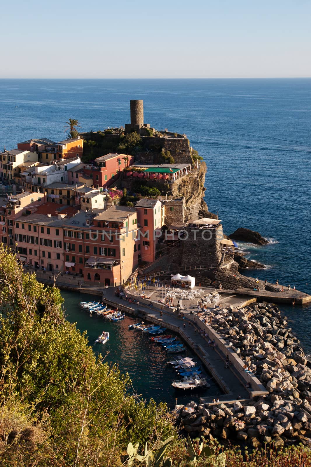 Vernazza, Cinque Terre, Italy , Doria Castle in the center