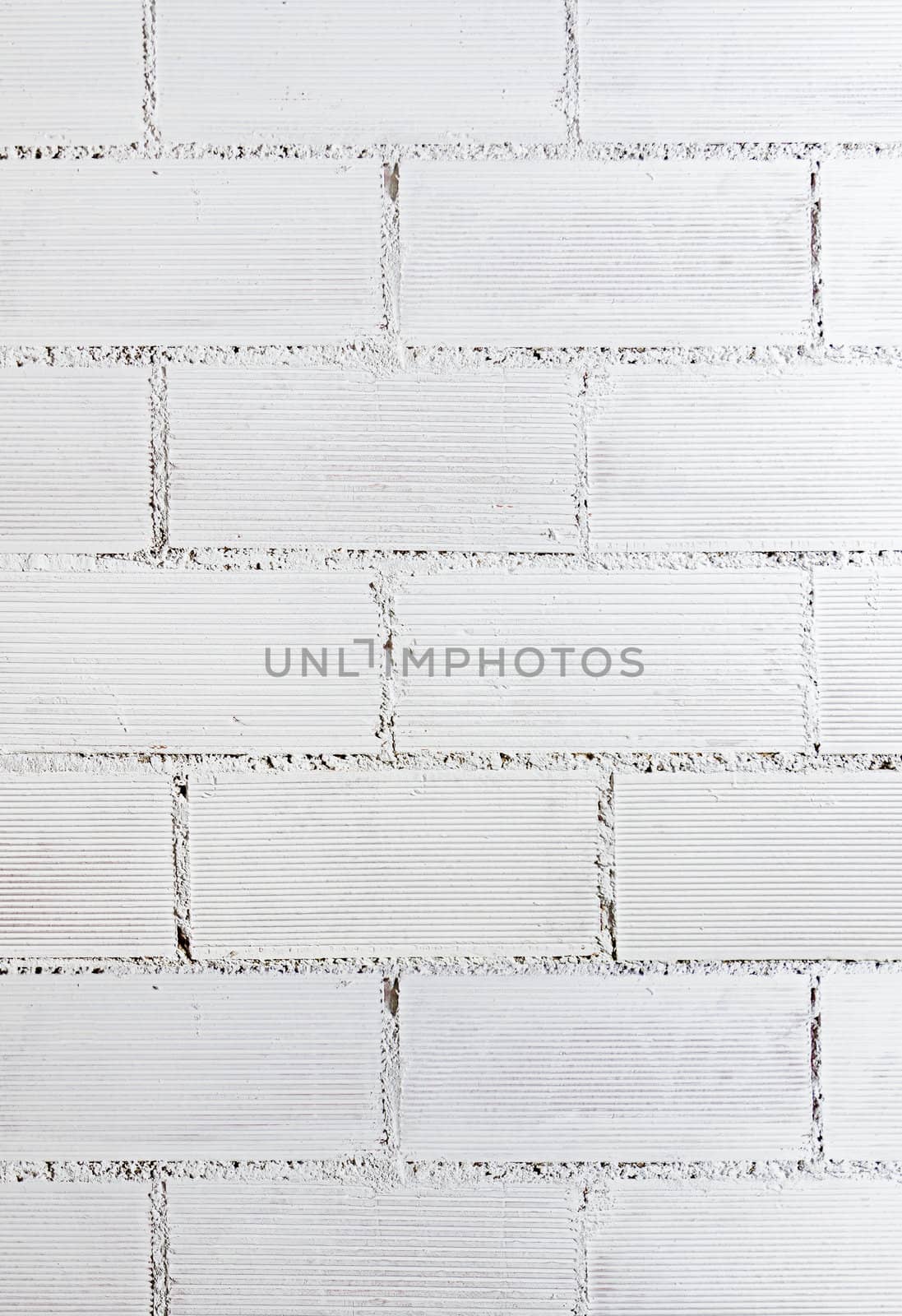 Closeup of rough white brick wall texture