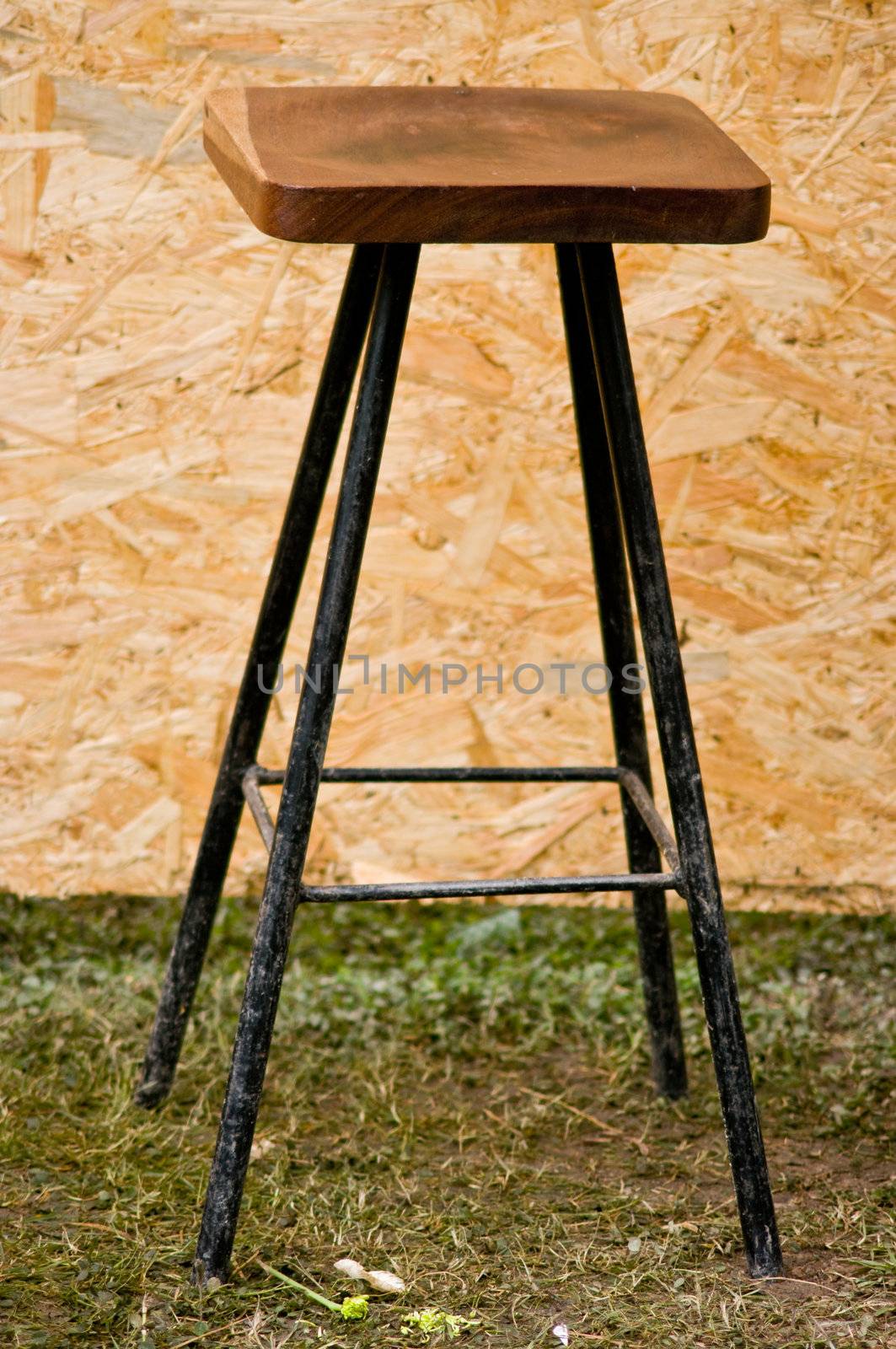 Wooden chair with lumber texture background