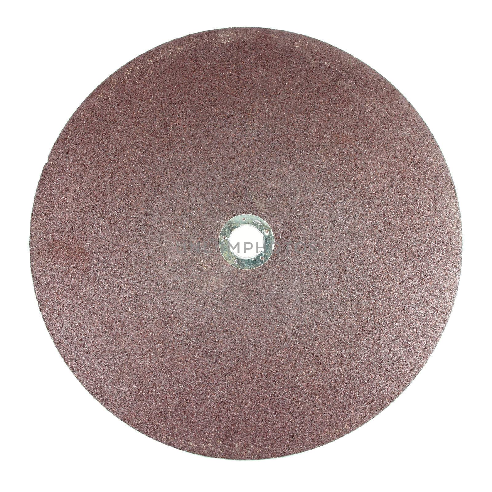 big grinding wheel on white background